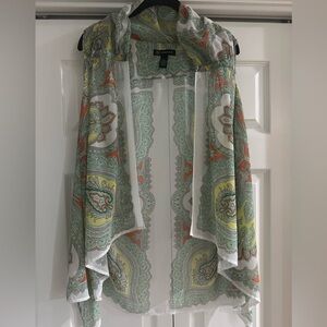 INC Flowy Paisley Print Sheer Cardigan